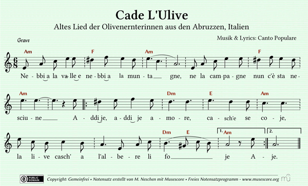 Noten Score:  Cade L'Ulive